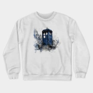 Tardis - Watercolor Painting Sketch Crewneck Sweatshirt